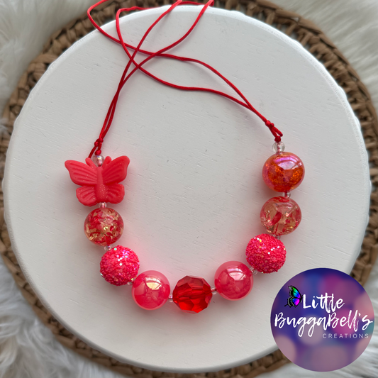 OOAK Sunset Butterfly Adjustable Necklace