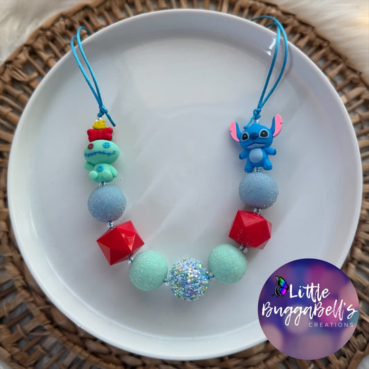 Alien and Doll Adjustable Bubblegum Necklace
