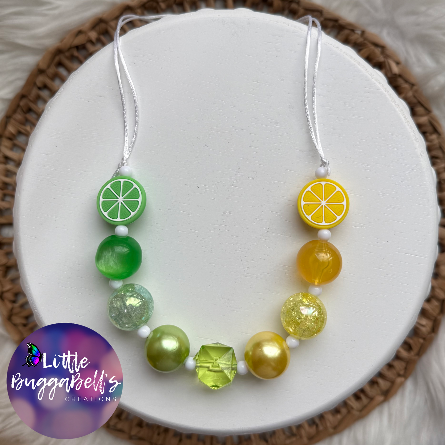 Lemon Lime Bubblegum Adjustable Necklace