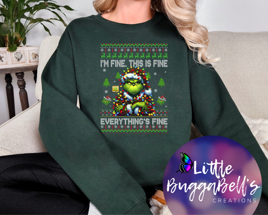 I’m Fine Green Guy Sweater